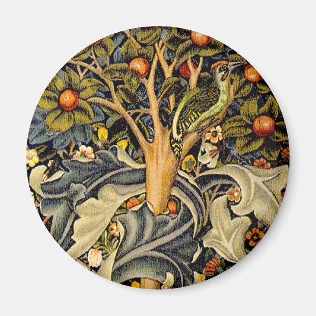 Aimant William Morris Bois de Pic Tapisserie Oiseaux Flor (Devant)