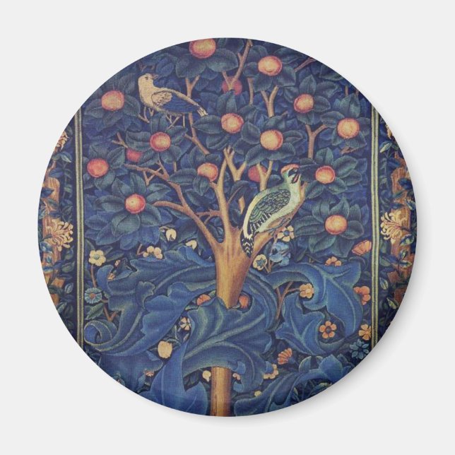 Aimant William Morris Bois de Pic Tapisserie Oiseaux Flor (Devant)