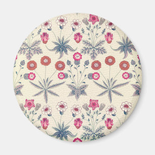 Aimant William Morris Daisy Motif floral Orange rouge