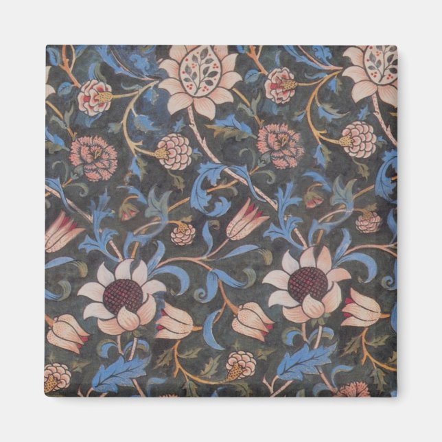 Aimant William Morris Evenlode Textile Floral Art (Devant)