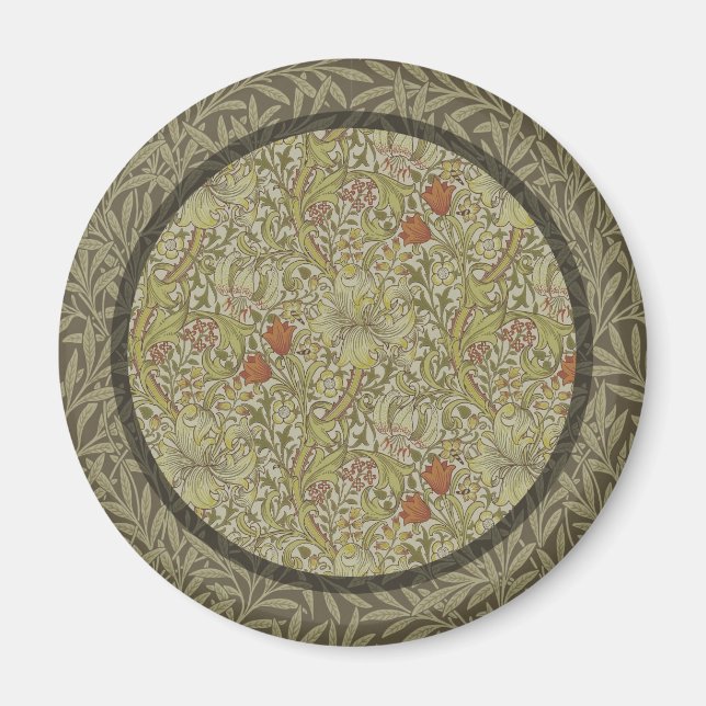 Aimant William Morris Floral Lys willow art design (Devant)