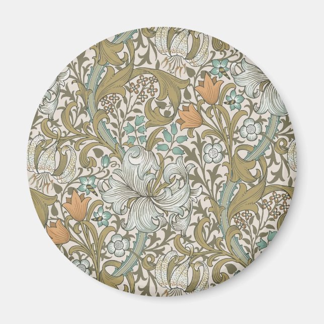 Aimant William Morris Golden Lily Blue Gold Classic (Devant)