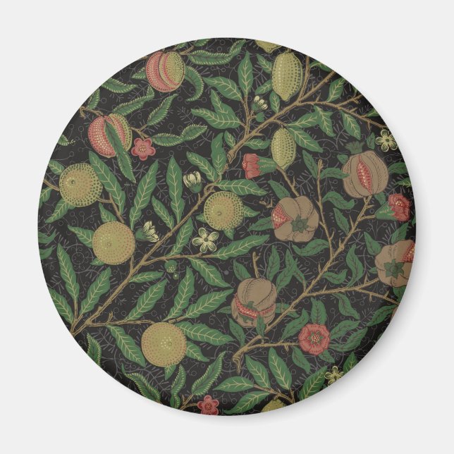 Aimant William Morris grenade Fruit noir (Devant)