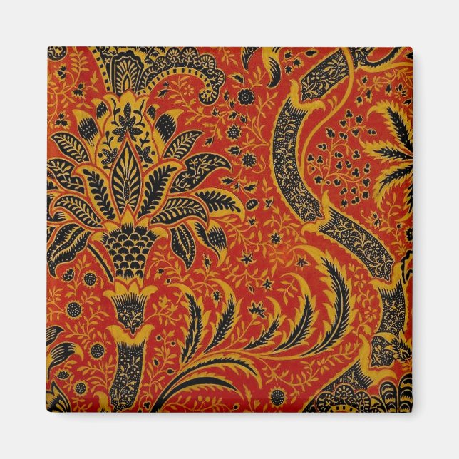 Aimant William Morris Inde Floral rouge (Devant)