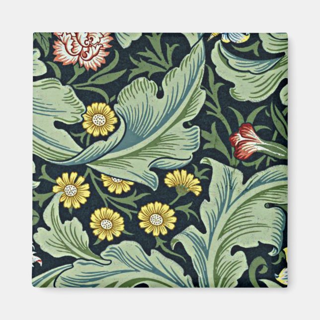 Aimant William Morris - Leicester, motif floral (Devant)