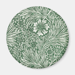 Aimant william morris marigold fleurs vertes