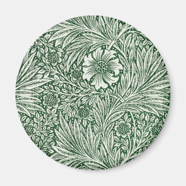 Aimant william morris marigold fleurs vertes (Devant)