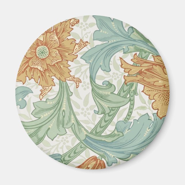 Aimant William Morris modèle floral à tige unique (Devant)