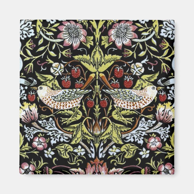 Aimant William Morris oiseaux et fleurs 2 (Devant)