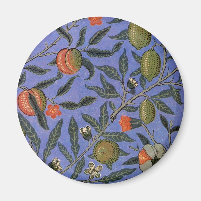 Aimant William Morris Pomegranate Bleu papier peint color (Devant)