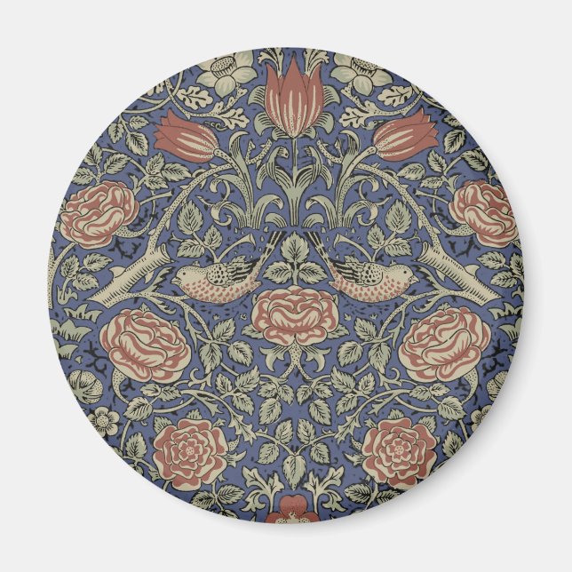 Aimant William Morris Tudor Fond d'écran Rose (Devant)