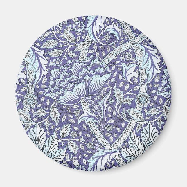 Aimant William Morris Windrush Motif Bleu Floral (Devant)