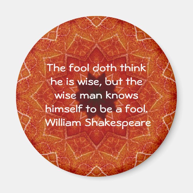 Aimant William Shakespeare Citation de sagesse (Devant)