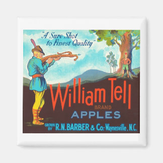 Aimant William Tell Apples Étiquette Vintage Crate