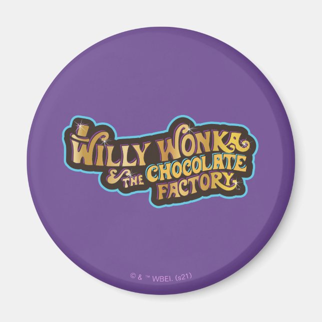 Aimant Willy Wonka et le logo de l'usine de chocolat (Devant)