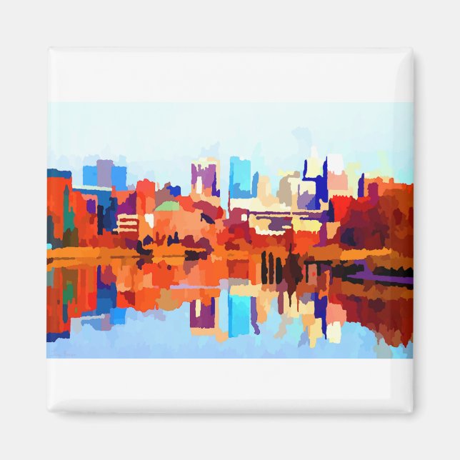 Aimant Wilmington Delaware Skyline par Jon Baran (Devant)