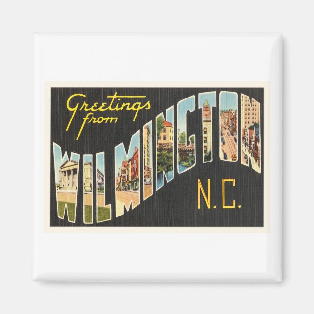 Aimant Wilmington North Carolina NC Vieux Vintage Carte p (Devant)