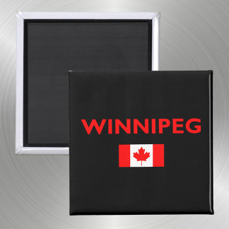 Aimant Winnipeg Canada Drapeau canadien Couleur foncée
