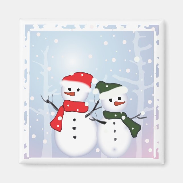 Aimant Winter Wonderland Snowman Notre premier Noël (Devant)