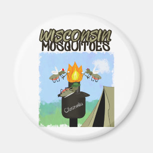 Aimant Wisconsin Mosquitoes Cartoon