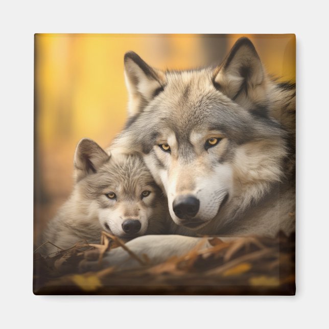 Aimant Wolf Animal sauvage Beauté Liberté Wilderness Amou (Devant)