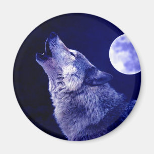 Aimant Wolf Howling à Moon