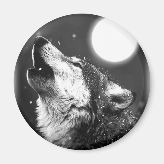 Aimant Wolf Howling à Moon (Devant)