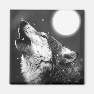 Aimant Wolf Howling à Moon