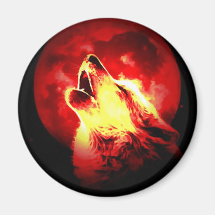 Aimant Wolf Howling à Red Night