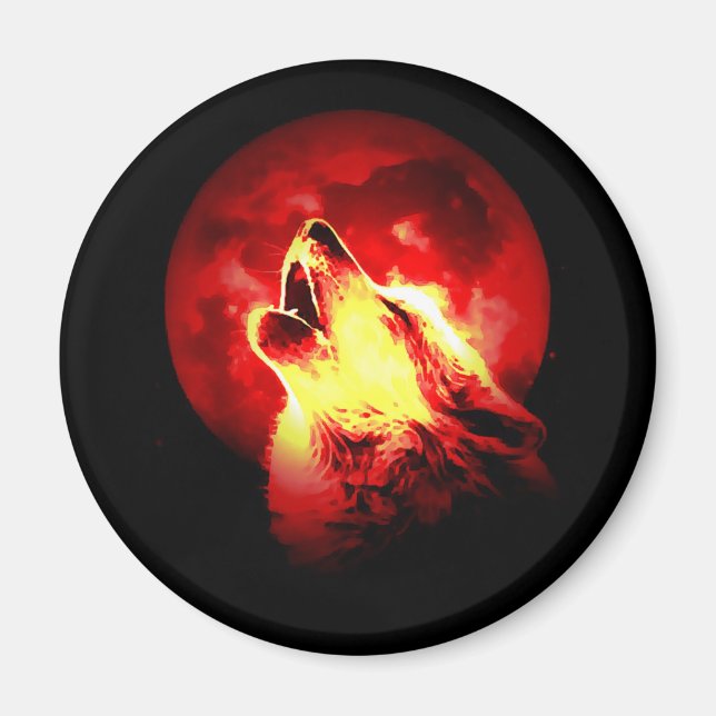 Aimant Wolf Howling à Red Night (Devant)