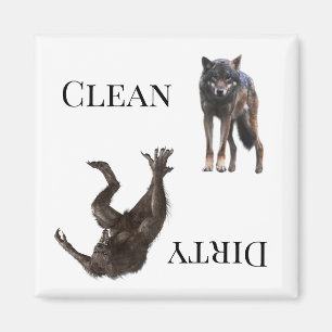 Aimant Wolf Werewolf Lave-vaisselle propre et sale