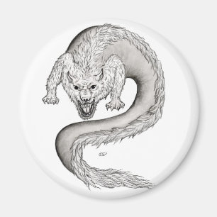 Aimant Wolfdragon noir et blanc Design