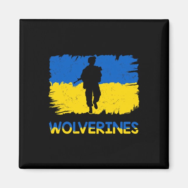 Aimant Wolverines soutiennent l'Ukraine Soutenez l'Ukrain (Devant)
