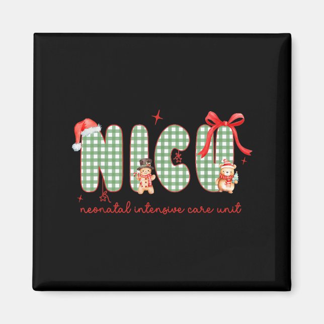 Aimant Women Nicu Nurse Christmas Newborn Neonatal Icu Ho (Devant)
