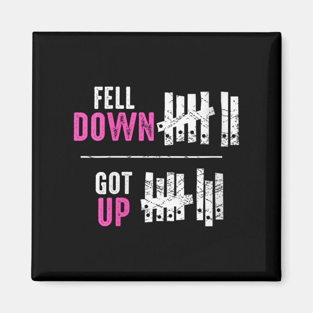 Aimant Womens Fell Down Got Up Motivational Funny Sitive  (Devant)