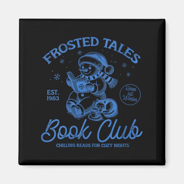 Aimant Womens Funny Christmas Snowman Frosted Tales Book  (Devant)