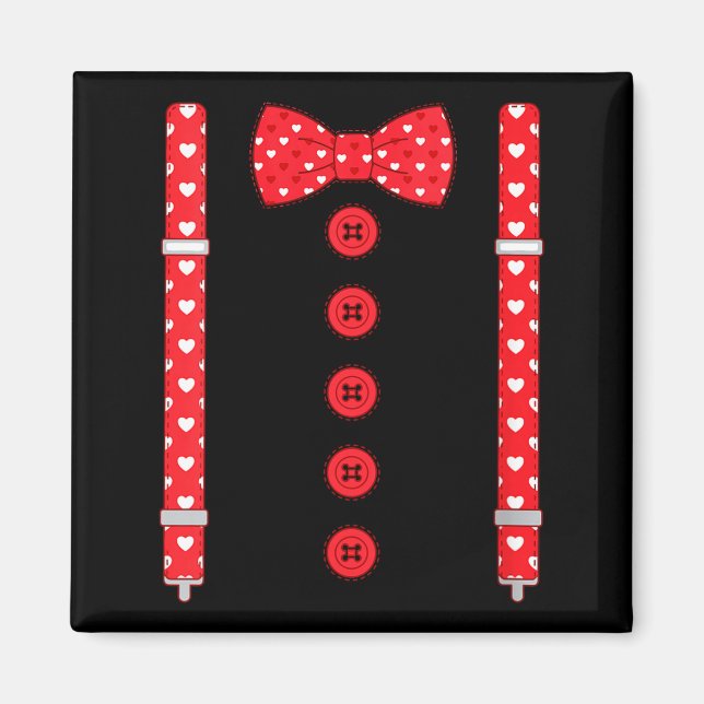 Aimant Women's Funny Hearts Bow Tie Suspenders Valentine' (Devant)