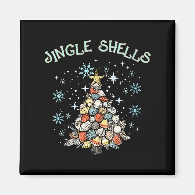 Aimant Womens Jingle Shells Christmas Tree Snowflakes Cel (Devant)