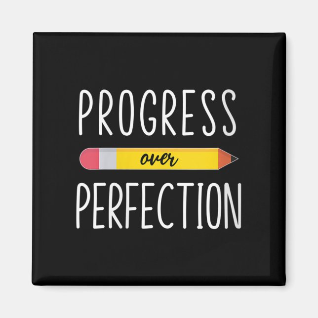 Aimant Womens Progress Over Perfection Motivational Back  (Devant)
