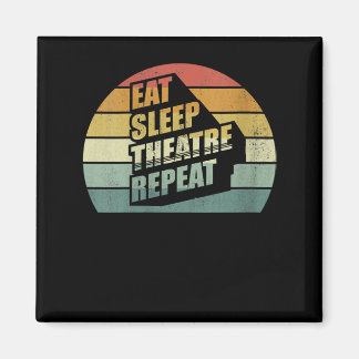 Aimant Women's Vintage Retro Eat Sleep Theater Repeat