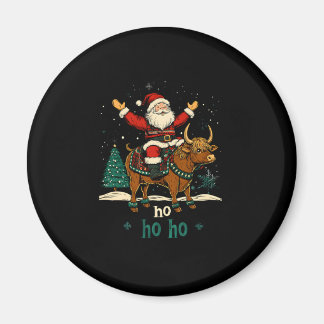 Aimant Womens Xmas Tree Lighting Santa Riding Highland Co