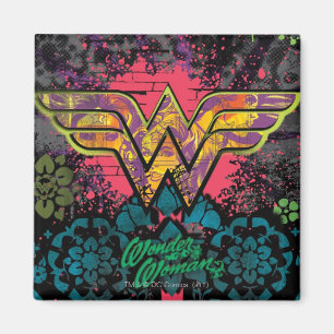 Aimant Wonder Woman Brick Wall Collage
