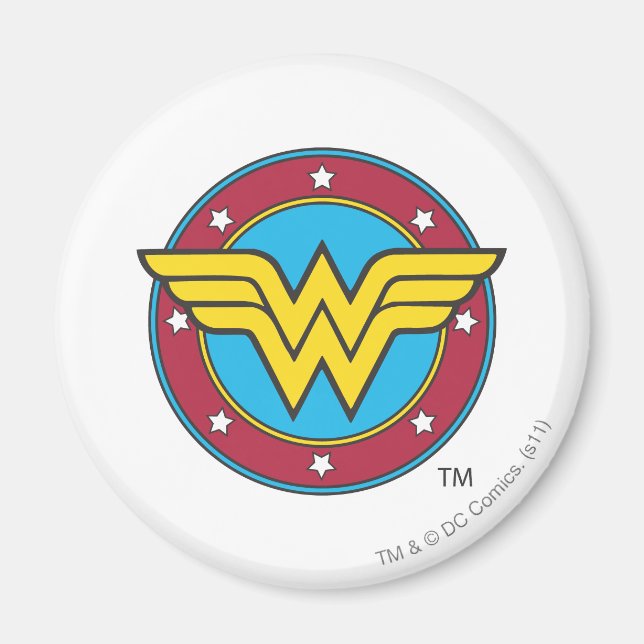 Aimant Wonder Woman | Logo Cercle & Etoiles (Devant)