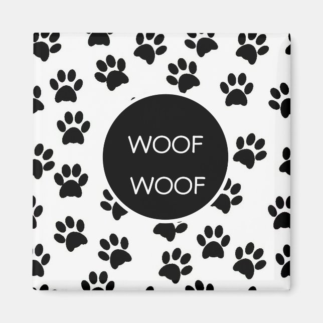 Aimant Woof Woof Empreintes de pattes (Devant)