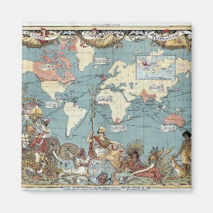 Aimant World map-British Empire-1886