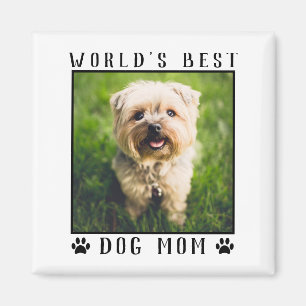 Aimant World's Best Dog Mom Paw Prints Photo Frame