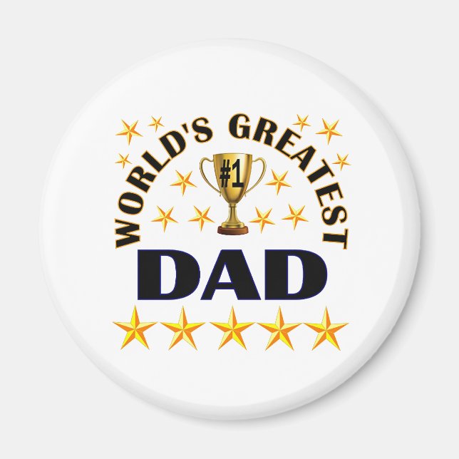 Aimant World's Greatest Dad, gold stars, (Devant)