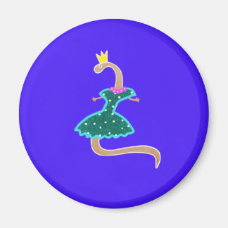 Aimant Worm dans une robe verte et une couronne