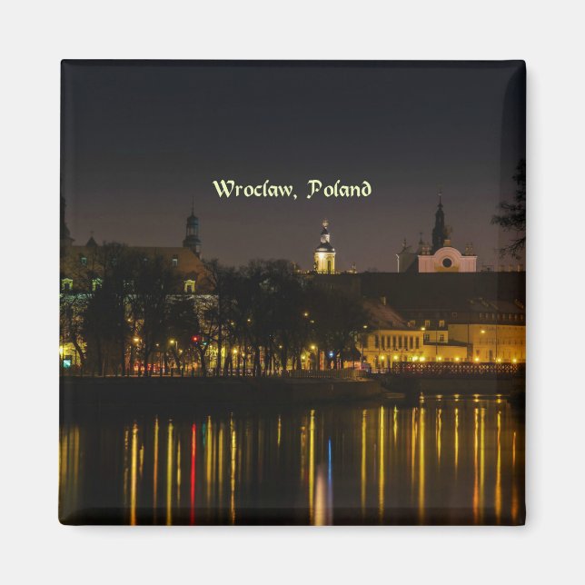 Aimant Wroclaw, Pologne, photo du paysage urbain, crépusc (Devant)