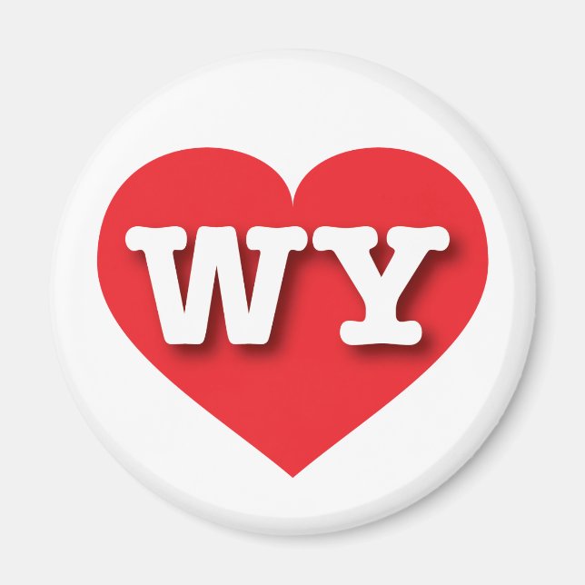 Aimant Wyoming Red Heart - J'aime WY (Devant)